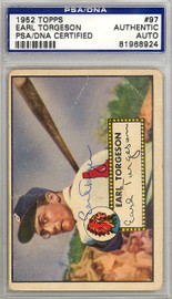 Earl Torgeson Autographed 1952 Topps Card #97 Boston Braves PSA/DNA #81968924