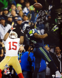 Richard Sherman Autographed 16x20 Photo Seattle Seahawks "The Tip 1/19/14" RS Holo Stock #72451
