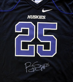 Washington Huskies Bishop Sankey Autographed Black Nike Jersey Size L MCS Holo Stock #73081