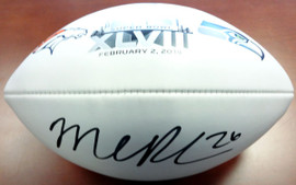 Michael Robinson Autographed White Super Bowl Logo Football Seattle Seahawks MCS Holo Stock #78970