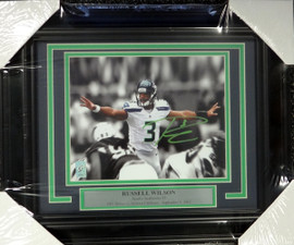 Russell Wilson Autographed Framed 8x10 Photo Seattle Seahawks First Game RW Holo Stock #98098