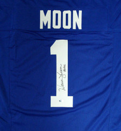 Seattle Seahawks Warren Moon Autographed Blue Jersey "HOF 06" MCS Holo Stock #112487