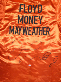 Floyd Mayweather Jr. Autographed Red Boxing Robe Beckett BAS Stock #121818