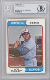 Bob Bailey Autographed 1974 Topps Card #97 Montreal Expos Beckett BAS #10210131