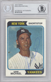 Gene Michael Autographed 1974 Topps Card #299 New York Yankees Beckett BAS #10210156