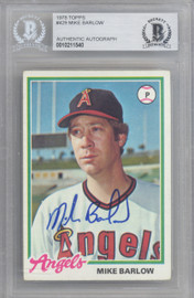 Mike Barlow Autographed 1978 Topps Card #429 California Angels Beckett BAS #10211540