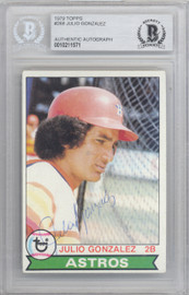 Julio Gonzalez Autographed 1979 Topps Card #268 Houston Astros Beckett BAS #10211571