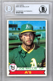 Joe Wallis Autographed 1979 Topps Card #406 Oakland A's Beckett BAS #10211582