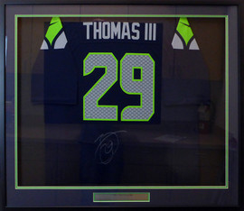 Seattle Seahawks Earl Thomas Autographed Framed Blue Nike Jersey MCS Holo Stock #130326
