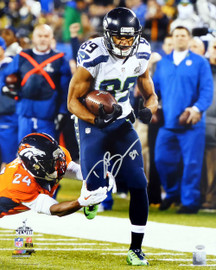 Doug Baldwin Autographed 16x20 Photo Seattle Seahawks Super Bowl In Silver MCS Holo Stock #131269