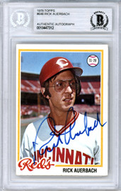 Rick Auerbach Autographed 1978 Topps Card #646 Cincinnati Reds Beckett BAS #10447312