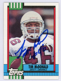 Tim McDonald Autographed 1990 Topps Card #435 Phoenix Cardinals SKU #134709