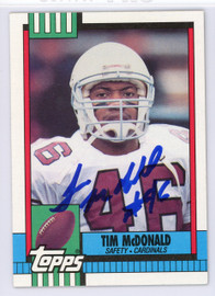 Tim McDonald Autographed 1990 Topps Card #435 Phoenix Cardinals SKU #134710