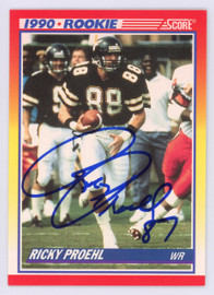 Ricky Proehl Autographed 1990 Score Card #654 Phoenix Cardinals SKU #134722