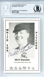Milt Gaston Autographed 1979 Diamond Greats Card #128 Chicago White Sox Beckett BAS #10711566