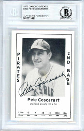 Pete Coscarart Autographed 1979 Diamond Greats Card #365 Pittsburgh Pirates Beckett BAS #10711491