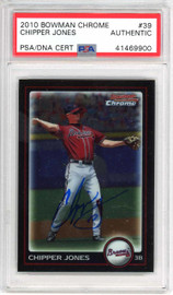 Chipper Jones Autographed 2010 Bowman Chrome Card #39 Atlanta Braves PSA/DNA #41469900