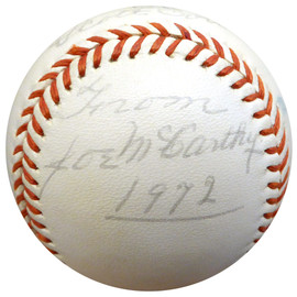 Joe McCarthy Autographed Official League Baseball New York Yankees "To Scott Best Wishes" Beckett BAS #A76425