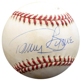 Tommy Byrne Autographed Official AL Baseball New York Yankees Beckett BAS #F26186