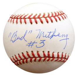 Bud Metheny Autographed Official AL Baseball New York Yankees "#3" Beckett BAS #F27154