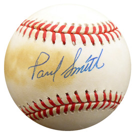 Paul Smith Autographed Official NL Baseball Pittsburgh Pirates, Chicago Cubs Beckett BAS #F27563