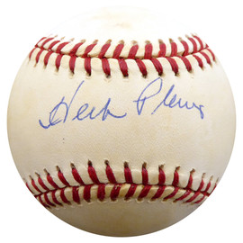 Herb Plews Autographed Official AL Baseball Boston Red Sox, Washington Senators Beckett BAS #F29660