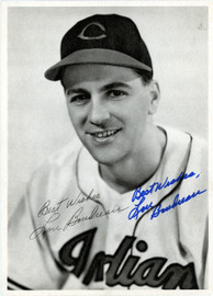 Lou Boudreau Autographed 6.5x9 Photo Picture Pack 1948 Cleveland Indians "Best Wishes" Beckett BAS #F98270