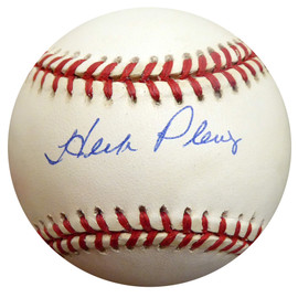 Herb Plews Autographed Official AL Baseball Boston Red Sox, Washington Senators Beckett BAS #E48412