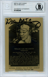 Willie McCovey Autographed 1986 HOF Metallic Plaque Card San Francisco Giants Beckett BAS #10982546
