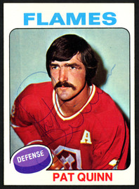Pat Quinn Autographed 1975-76 Topps Card #172 Atlanta Flames SKU #149957