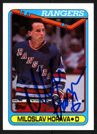 Miloslav Horava Autographed 1990-91 Topps Rookie Card #337 New York Rangers SKU #150164