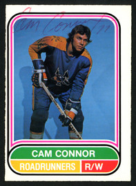 Cam Connor Autographed 1975-76 WHA O-Pee-Chee Rookie Card #48 Phoenix Roadrunners SKU #151406