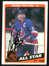 Denis Potvin Autographed 1984-85 Topps Card #162 New York Islanders SKU #151780