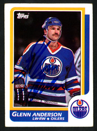 Glenn Anderson Autographed 1986-87 Topps Card #80 Edmonton Oilers SKU #151946