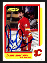 Jamie Macoun Autographed 1986-87 O-Pee-Chee Card #203 Calgary Flames SKU #152016