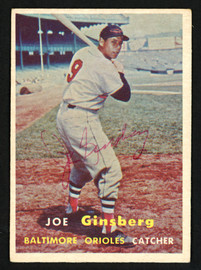 Joe Ginsberg Autographed 1957 Topps Card #236 Baltimore Orioles SKU #153563