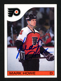 Mark Howe Autographed 1985-86 Topps Card #35 Philadelphia Flyers SKU #154133