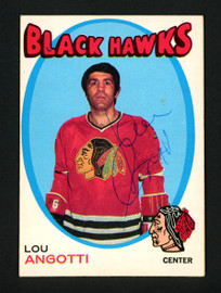 Lou Angotti Autographed 1971-72 O-Pee-Chee Card #212 Chicago Blackhawks SKU #154224