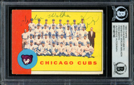 Verlon Walker & Fred Martin Autographed 1963 Topps Card #222 Chicago Cubs Coaches Beckett BAS #11481740
