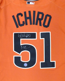 Seattle Mariners Ichiro Suzuki Autographed Orange 2007 All Star Majestic Cool Base Jersey "#51 & MVP" Size XL IS Holo Stock #156465