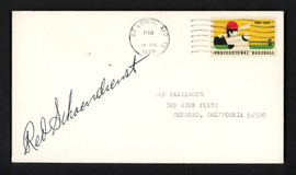 Red Schoendienst Autographed 3.5x6.5 Postal Cover St. Louis Cardinals SKU #156652