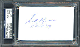 Neil Armstrong (HOCKEY) Autographed 3x5 Index Card NHL Referee PSA