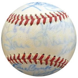 1950 Spring Training Autographed Official NL Baseball With 22 Total Signatures Including Stan Musial & Casey Stengel Beckett BAS #A52623