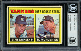 Bobby Murcer & Stan Bahnsen Autographed 1967 Topps Rookie Card #93 New York Yankees Beckett BAS #11627917