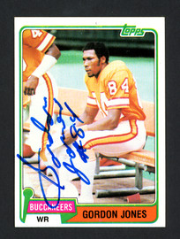 Gordon Jones Autographed 1981 Topps Rookie Card #108 Tampa Bay Buccaneers SKU #160231