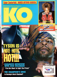 Mike Tyson Autographed KO Boxing Magazine Cover Vintage PSA/DNA #Q65506