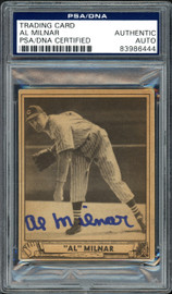 Al Milnar Autographed 1940 Play Ball Rookie Card #202 Cleveland Indians PSA/DNA #83986444