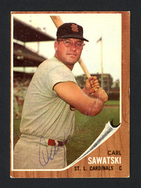 Carl Sawatski Autographed 1962 Topps Card #106 St. Louis Cardinals SKU #161875