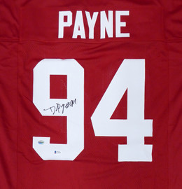 Alabama Crimson Tide Daron Payne Autographed Red Jersey Beckett BAS Stock #160987