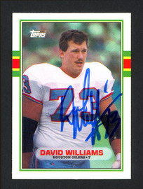 David Williams Autographed 1989 Topps Traded Rookie Card #98T Houston Oilers SKU #164103